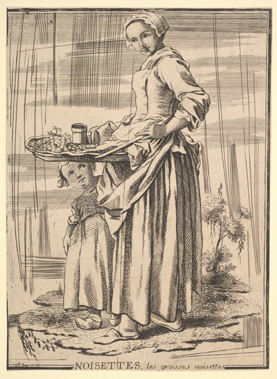 Rückseitige Kopie von Noisettes Nussknacker, aus Les Cris de Paris Die Schreie von Paris, 18. Jahrhundert von Jacques Philippe Le Bas