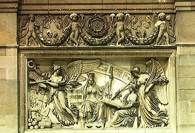 Relief, das eine Allegorie der Unterzeichnung des Vertrags von Pressburg am 26. Dezember 1805 darstellt von Jacques Philippe Lesueur