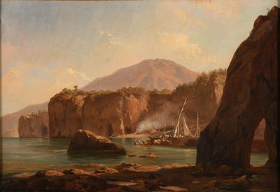 Grotten und Klippen am Meer von Jacques Raymond Brascassat