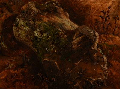 Gefällter Baumstamm mit Wurzeln von Jacques Raymond Brascassat