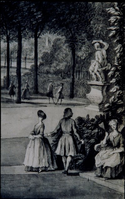 (Detail) Die Pappelallee, Lord Burlingtons Chiswick Villa von Jacques Rigaud