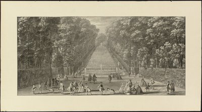 Ansicht des Großen Wasserfalls in den Gärten von Marly von Jacques Rigaud