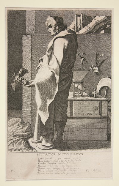 Pittacus Mytilenaeus, Nr. 4 aus der Serie Die sieben Weisen von Griechenland von Jacques de Gheyn III