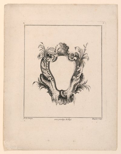 Wappen, aus "Recueil Nouveau de Differens Cartouche" von Jacques de Lajoüe