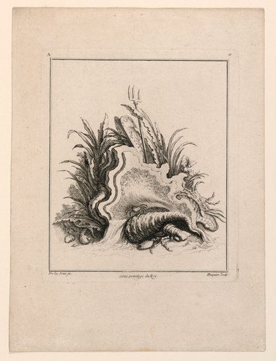 Wappenschild, aus "Recueil Nouveau de Differens Cartouche" von Jacques de Lajoüe