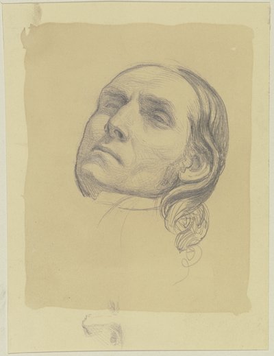 Liegender Kopf eines Bauern mit halbgeöffneten Augen von Jakob Becker