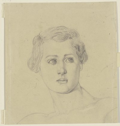 Kopf eines jungen Mannes en face von Jakob Becker
