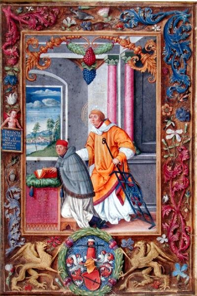 Anton Kress und St. Laurentius, Seite aus einem Messbuch von Jakob Elsner