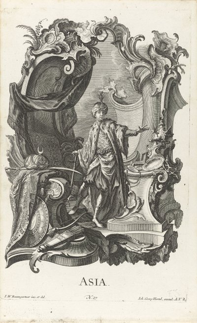 Rokoko mit der Personifikation des Kontinents Asien von Jakob Gottlieb Thelott