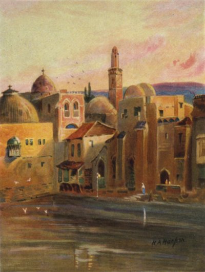 Teich von Hiskia in Jerusalem (Farblithografie) von James (after) Clark
