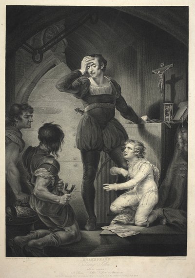 König Johann. Akt IV, Szene I - Hubert mit Arthur im Gefängnis von James (after) Northcote