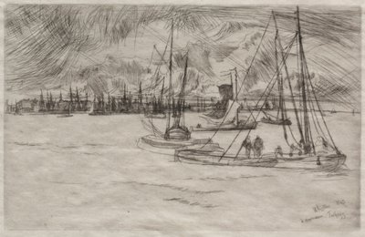 Amsterdam vom Tolhuis, 1863 von James Abbott McNeill Whistler