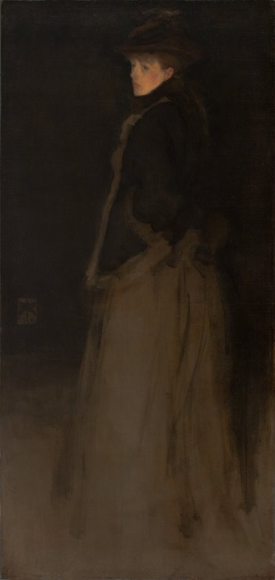 Arrangement in Schwarz und Braun, die Pelzjacke von James Abbott McNeill Whistler