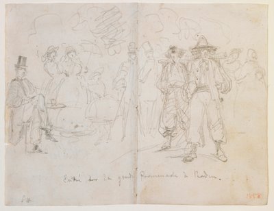 Eintritt auf die Große Promenade in Baden, 1858 von James Abbott McNeill Whistler