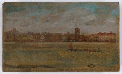 Harmonie in Braun und Gold: Alte Chelsea-Kirche, wahrscheinlich 1884 von James Abbott McNeill Whistler