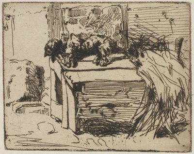 Der Hund auf der Hundehütte, 1858 von James Abbott McNeill Whistler