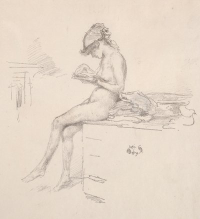 Das kleine nackte Modell beim Lesen, 1890 von James Abbott McNeill Whistler