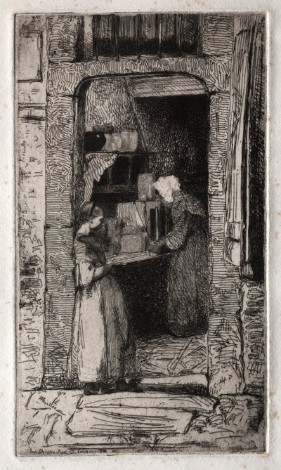 Zwölf Radierungen aus der Natur: Die Senfverkäuferin, 1858 von James Abbott McNeill Whistler