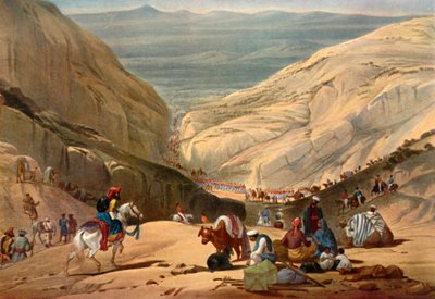 Armee, die aus dem Shutargardan-Pass ins Logar-Tal einzieht von James Atkinson