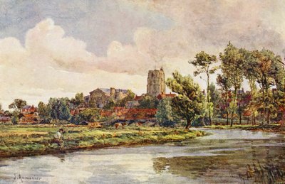 Der Waveney bei Beccles, mit der Kirche St. Michael von James Aumonier