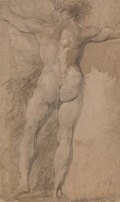 Mann mit weit ausgestreckten Armen von hinten gesehen von James Barry