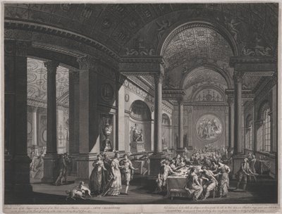 Fete Champetre, 9. Juni 1774 (Innenansicht des Speisesaals) von James Caldwall