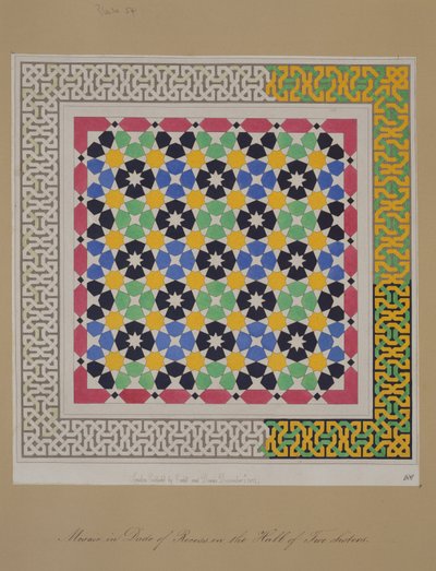 Mosaik im Sockel der Nische in der Halle der zwei Schwestern, Alhambra, aus 