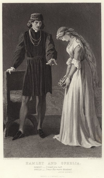 Hamlet und Ophelia, Akt III, Szene I von James Dawson Watson