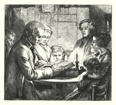 Szene in einer schottischen Hütte von James Dawson Watson
