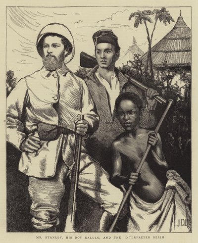 Mr. Stanley, sein Junge Kalulu und der Dolmetscher Selim von James Dromgole Linton