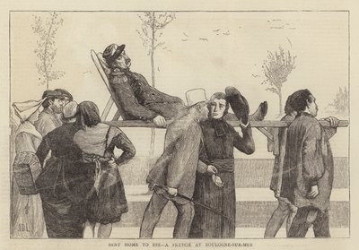 Nach Hause geschickt zum Sterben, eine Skizze in Boulogne-sur-Mer von James Dromgole Linton