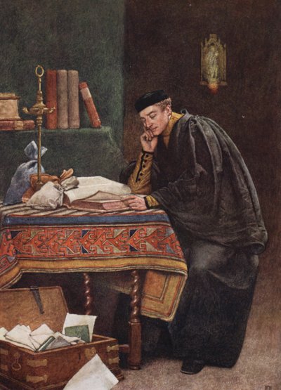 Shakespeares Der Kaufmann von Venedig: Antonio (Farblithografie) von James Dromgole Linton