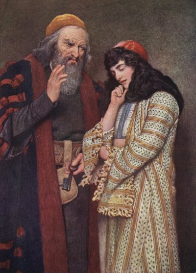 Shakespeares Der Kaufmann von Venedig: Shylock und Jessica von James Dromgole Linton