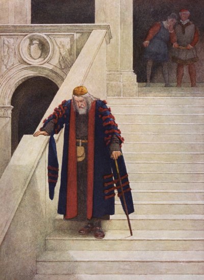 Shakespeares Der Kaufmann von Venedig: Shylock verlässt den Dogenpalast von James Dromgole Linton