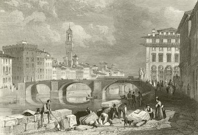 Die Brücke von Santa Trinita von James Duffield Harding