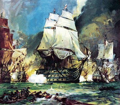 HMS Victory in der Schlacht von Trafalgar von James Edwin McConnell