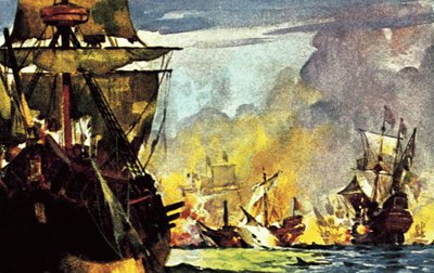 Sir Richard Grenvilles letzter Kampf auf seinem Schiff 