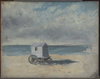 Badehütte am Strand von James Ensor