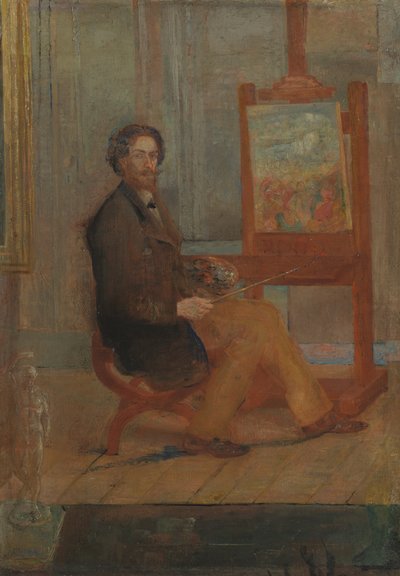 Ensor an seiner Staffelei, ca. 1886 von James Ensor