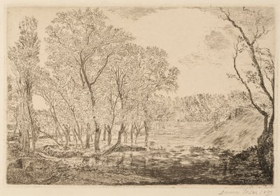 Teich mit Pappeln von James Ensor