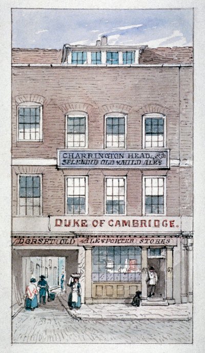 Ansicht der Duke of Cambridge Tavern, Shoe Lane, City of London, ca. 1840 von James Findlay