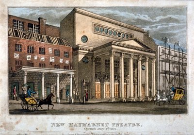 Ansicht des Haymarket Theaters, Westminster, London, 1821 von James Findlay