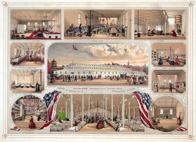 Plakat für das Bürger-Freiwilligen-Krankenhaus, Philadelphia, 1862 von James Fuller Queen