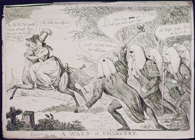 Ein Mündel der Kanzlei, veröffentlicht von S.W. Fores von James Gillray