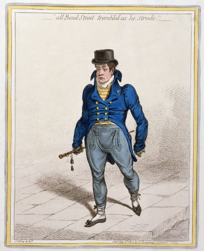 Ganz Bond Street zitterte, als er schritt, veröffentlicht von Hannah Humphrey, 1802 von James Gillray
