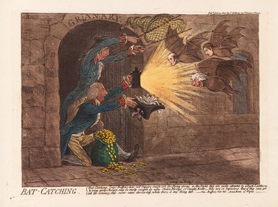 Fledermausfangen, veröffentlicht 1803 von James Gillray
