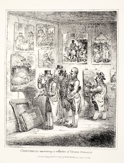 Kenner untersuchen eine Sammlung von George Morland, 1807 von James Gillray
