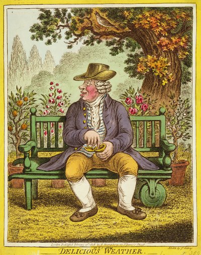 Köstliches Wetter, veröffentlicht von Hannah Humphrey, 1808 von James Gillray