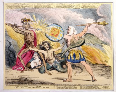 Sünde, Tod und Teufel, veröffentlicht von Hannah Humphrey im Jahr 1792 von James Gillray