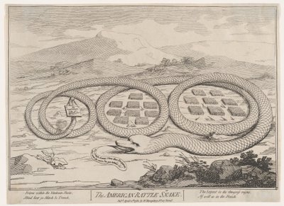 Die amerikanische Klapperschlange, 12. April 1782 von James Gillray.